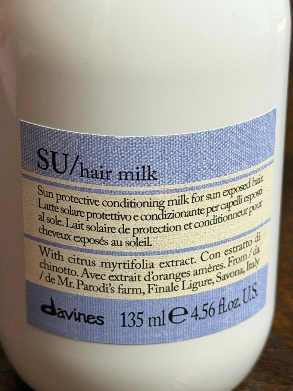 Davines SU Hair Milk - 4.5 Fl oz/ 135ml-new not used